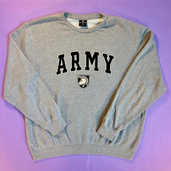 Vintage Style ARMY Collegiate Crew Gray Sweatshirt USMA West Point NCAA - Picture 1 of 3